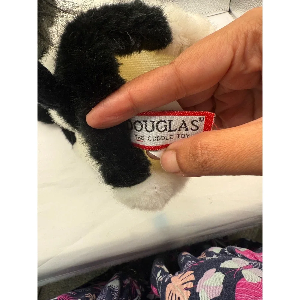 Douglas Cuddle Toy Cow Hand‎ Puppet Plush Black White Farm Animal